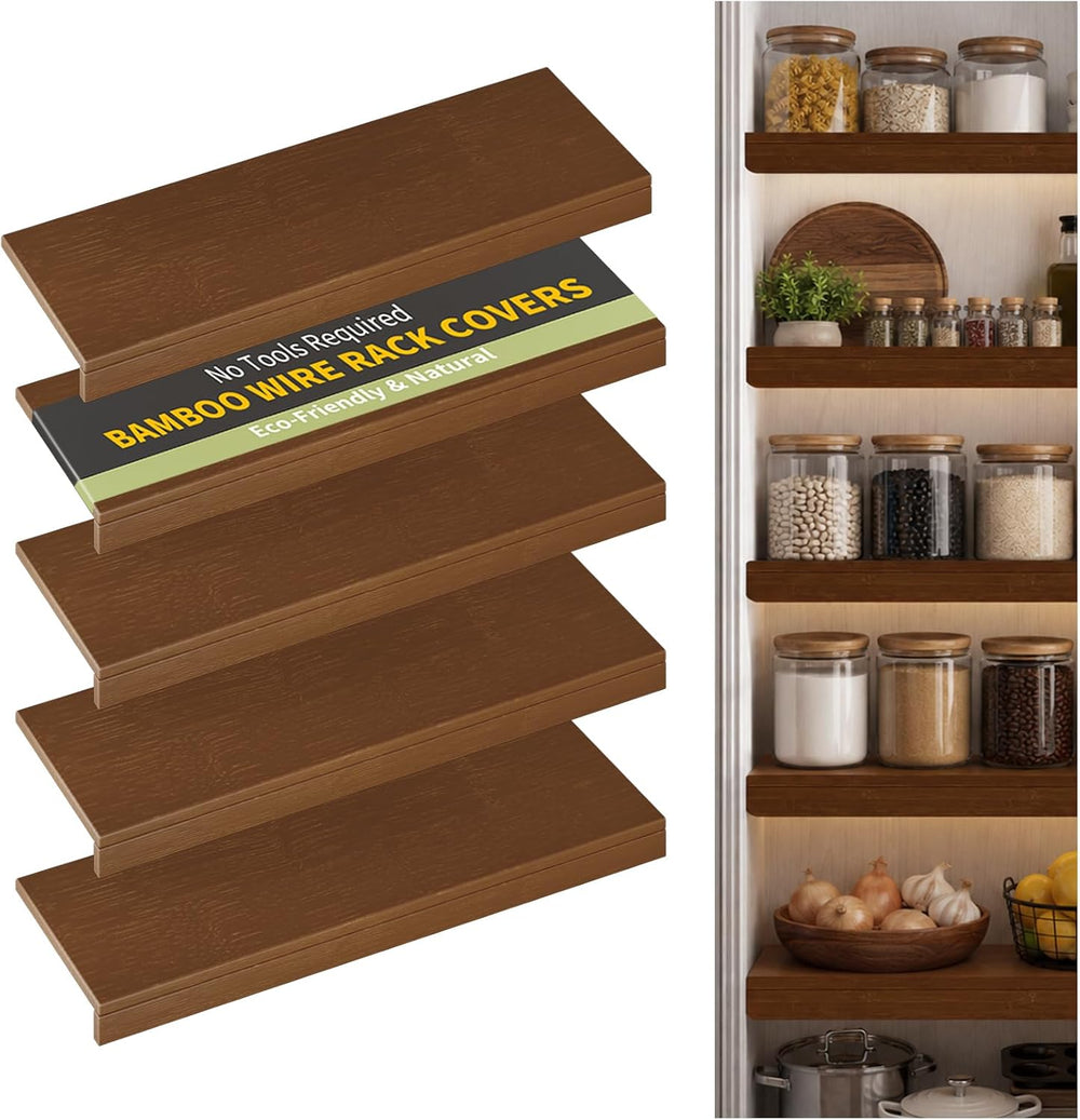 Wire Shelf Covers,36" W x 12" D,5pcs,Walnut