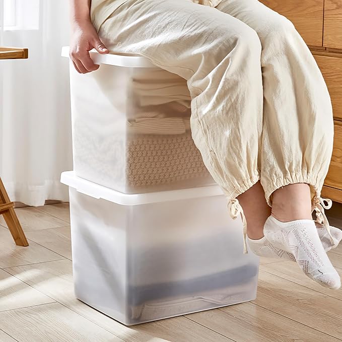 27 Quart Stackable Plastic Storage Bins