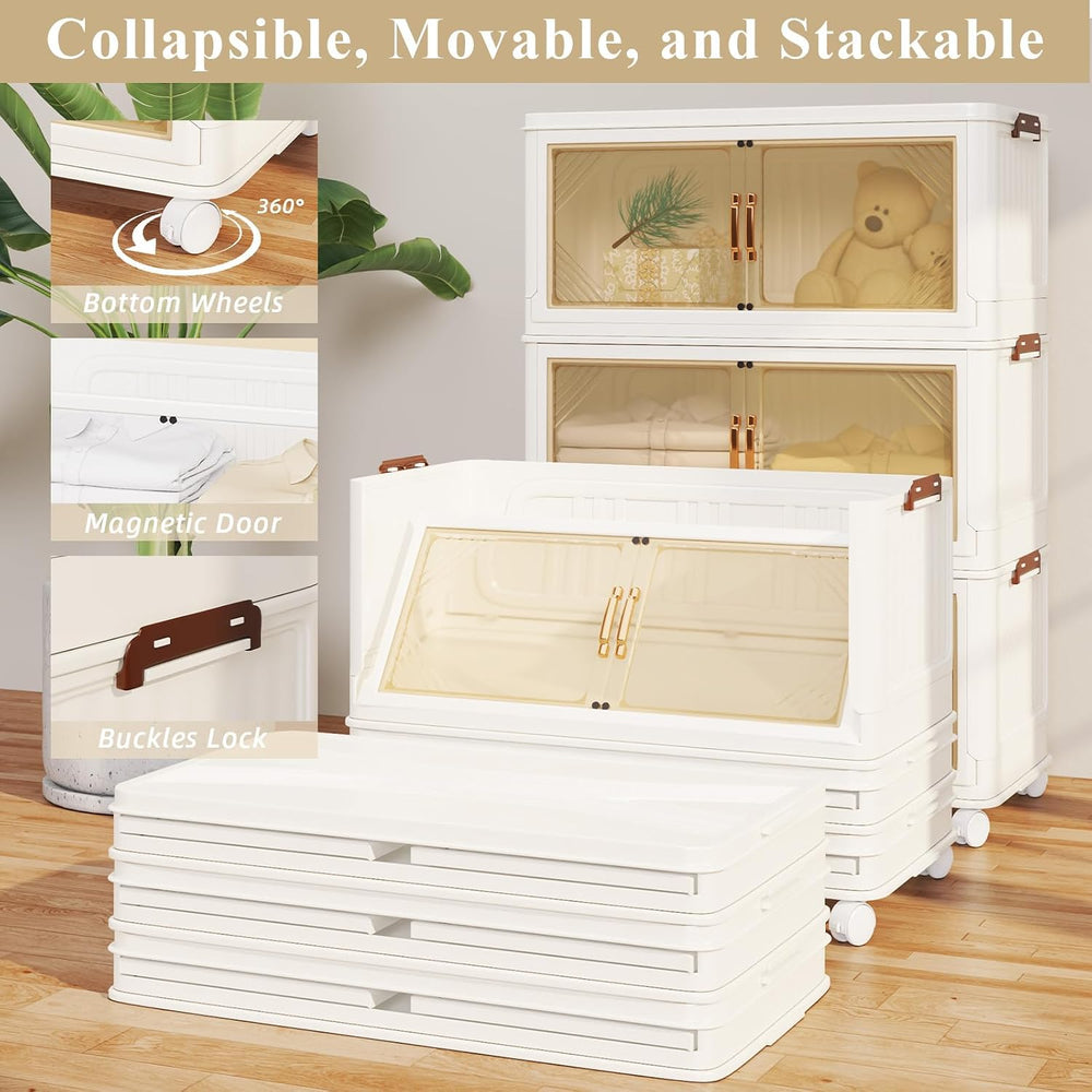Storage Bins with Lid, 83 Gal/333 Qt Capacity, 3 Pack Large Stackable Storage...