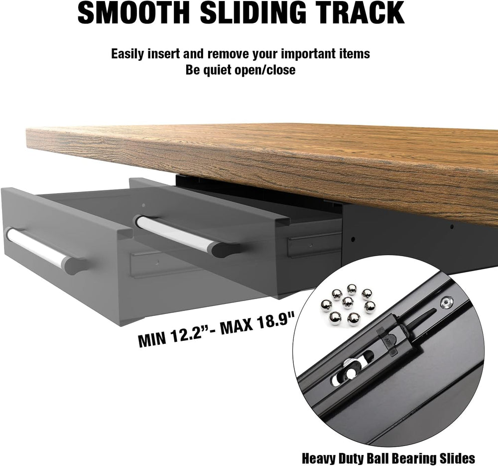 UNITEDPOWER Under Desk Drawer Storage, Pull-Out Office Hidden Counter Drawer,...