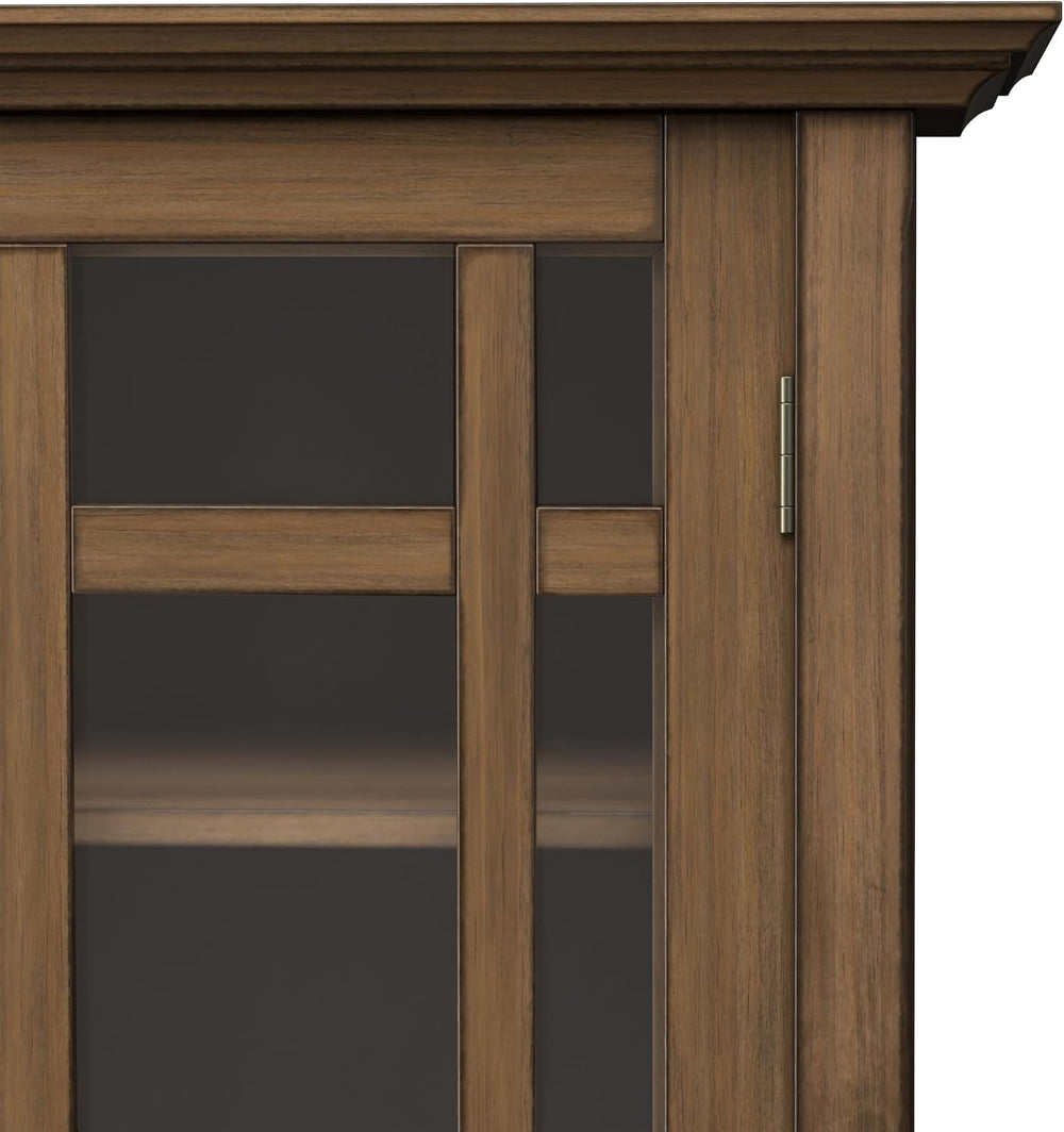 SIMPLIHOME Bedford 39" Solid Wood Cabinet in Rustic Natural Aged Brown