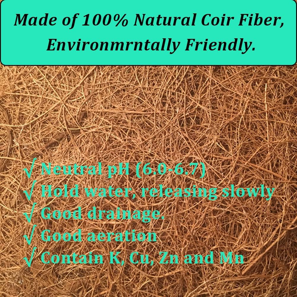 2PCS Hanging Basket Liners Coco Liner 24 Inch Round Coconut Coir Basket for P...