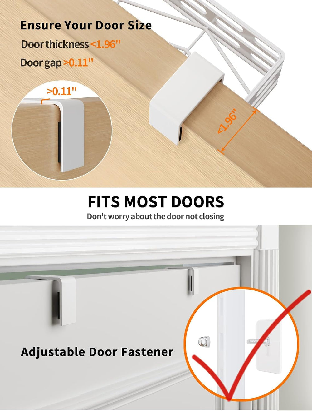 6-Tier Over Door Pantry Rack, Adjustable Hanging Storage Organizer for Kitche...