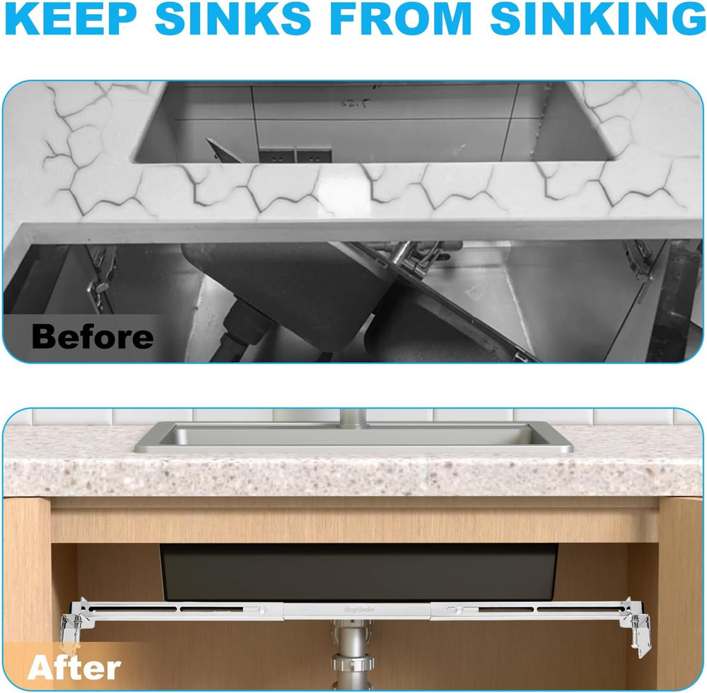 2-Pack Undermount Sink Support Brackets (Telescopic Adjustable 28"-37&qu...