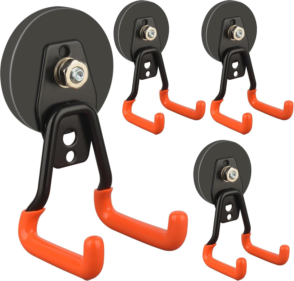 Pro-Mag Upgraded Heavy Duty Magnetic Garage Hooks,4 Pack Strong Large Magnet ...