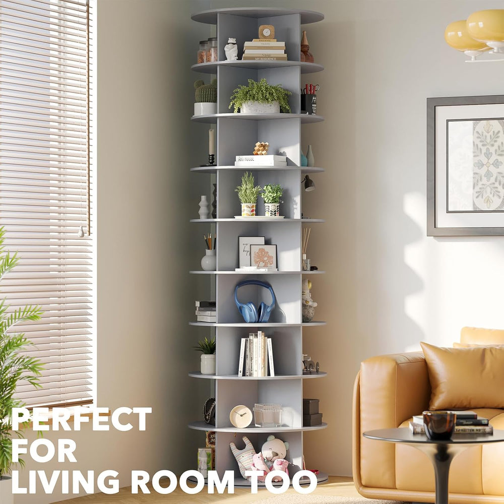 SpaceAid 9 Tier Rotating Shoe Rack Tower, Spinning Shoe Display Lazy Susan, R...