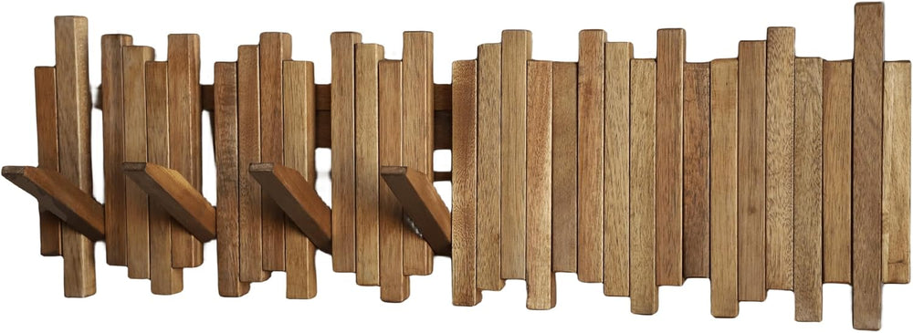 Natural Wood Wall Mounted Piano Coat Rack| Coat Rack Wall Mount| Flip Down Wa...