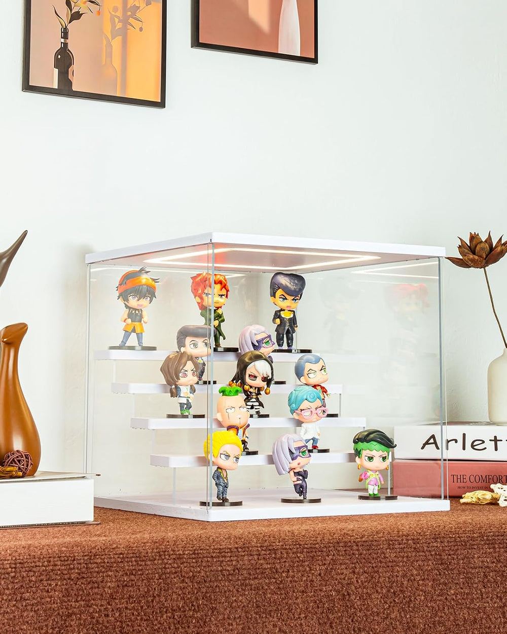 Clear Acrylic Display Case with LED Lights for Figures Collectibles