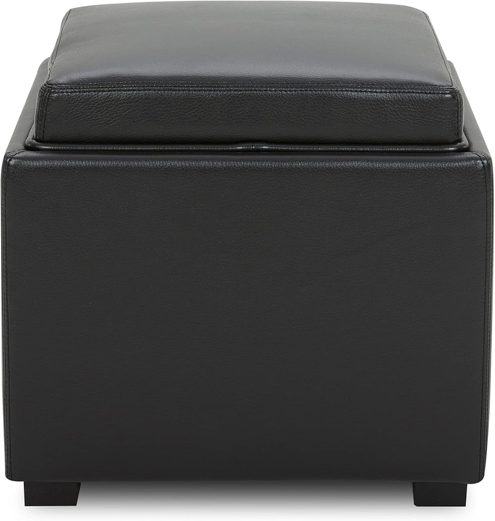 CHITA Storage Ottoman Cube with Tray Lid, Small Footstool with Storage, Squar...