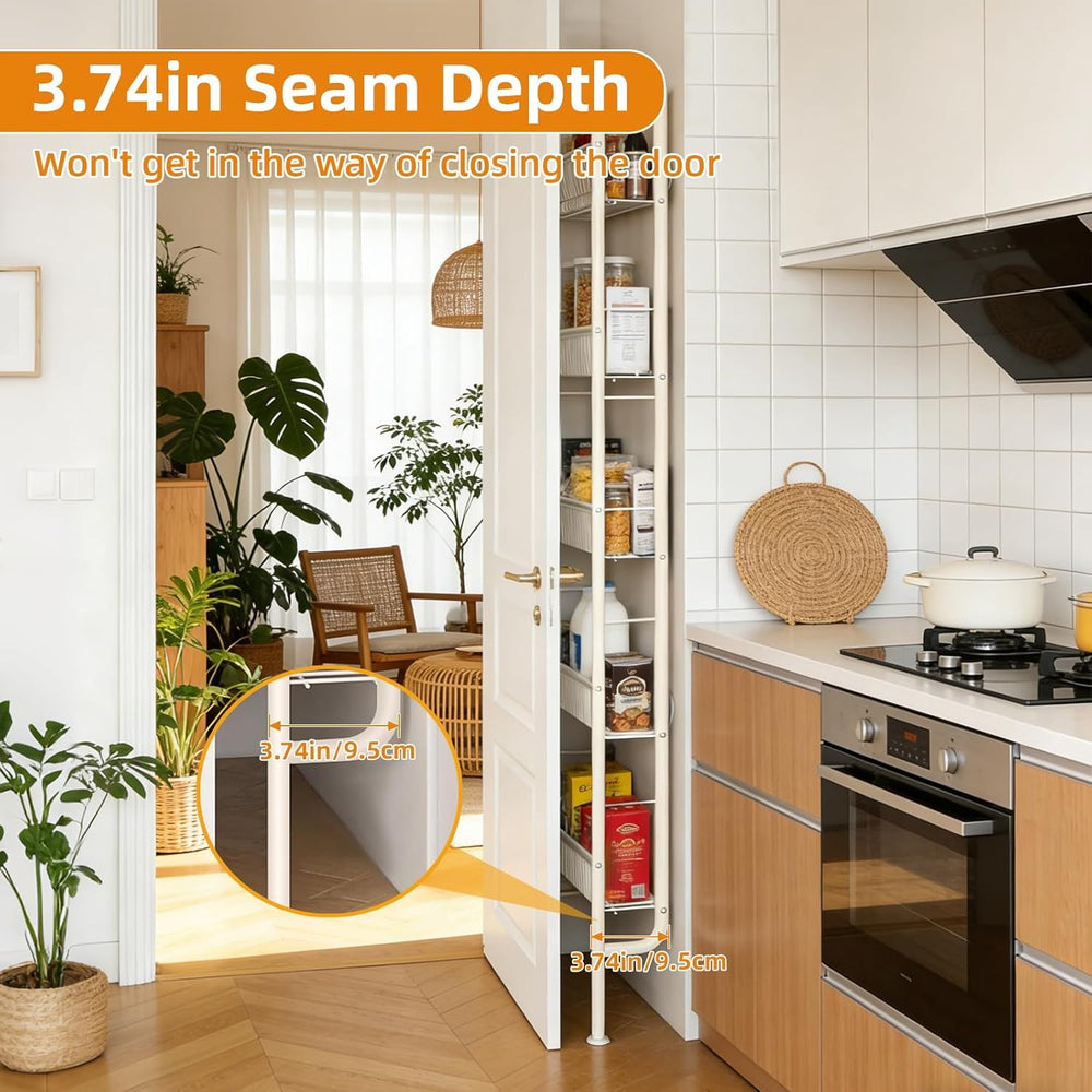 Saiveina Behind The Door Storage 5 Tiers Behind Door Shelf, Space-Saving Bath...