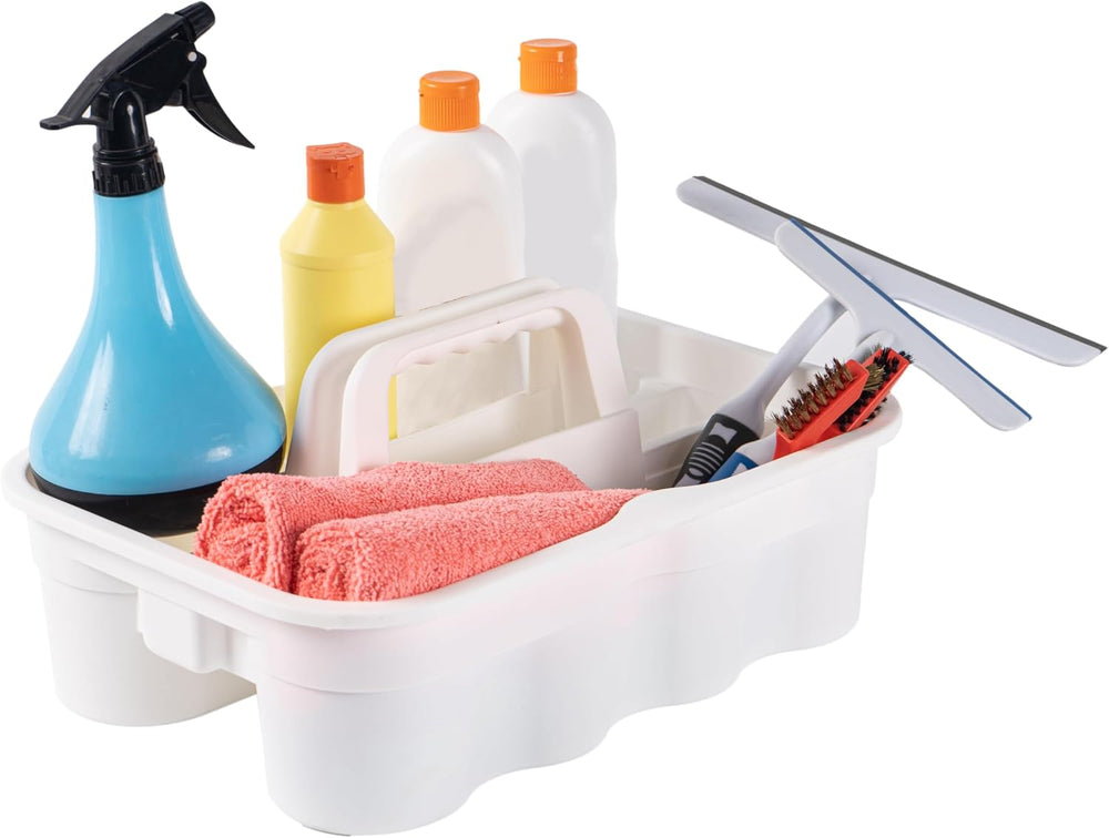 Matthew 5 Pack Large Plastic Tote Tool & Deluxe Supply Cleaning Caddy wit...