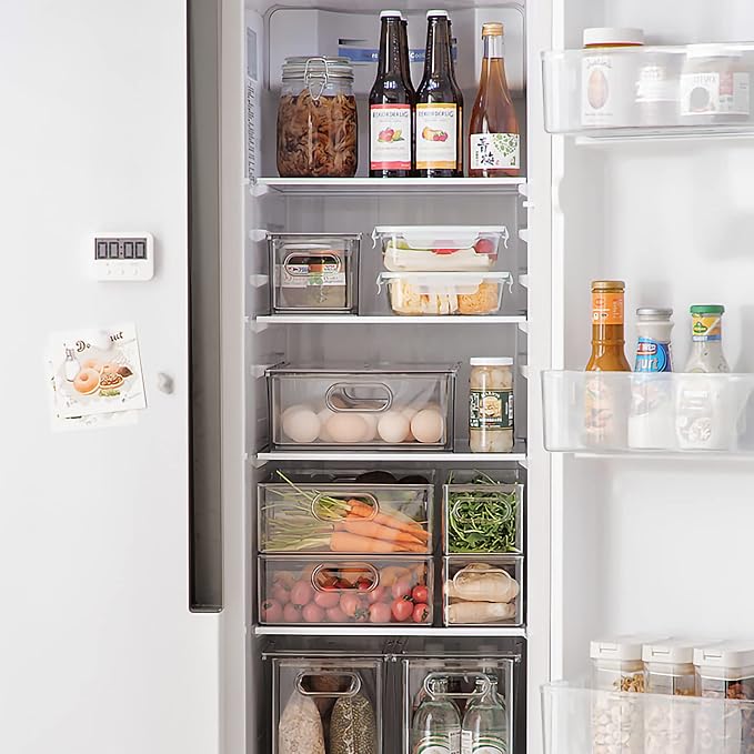 MineSign Stackable Fridge Drawer Pull-Out Bins