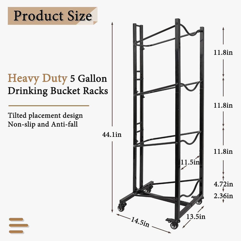 5 Gallon Water Bottle Holder, 4-Tier Heavy Duty Water Cooler Jug Rack, Water ...