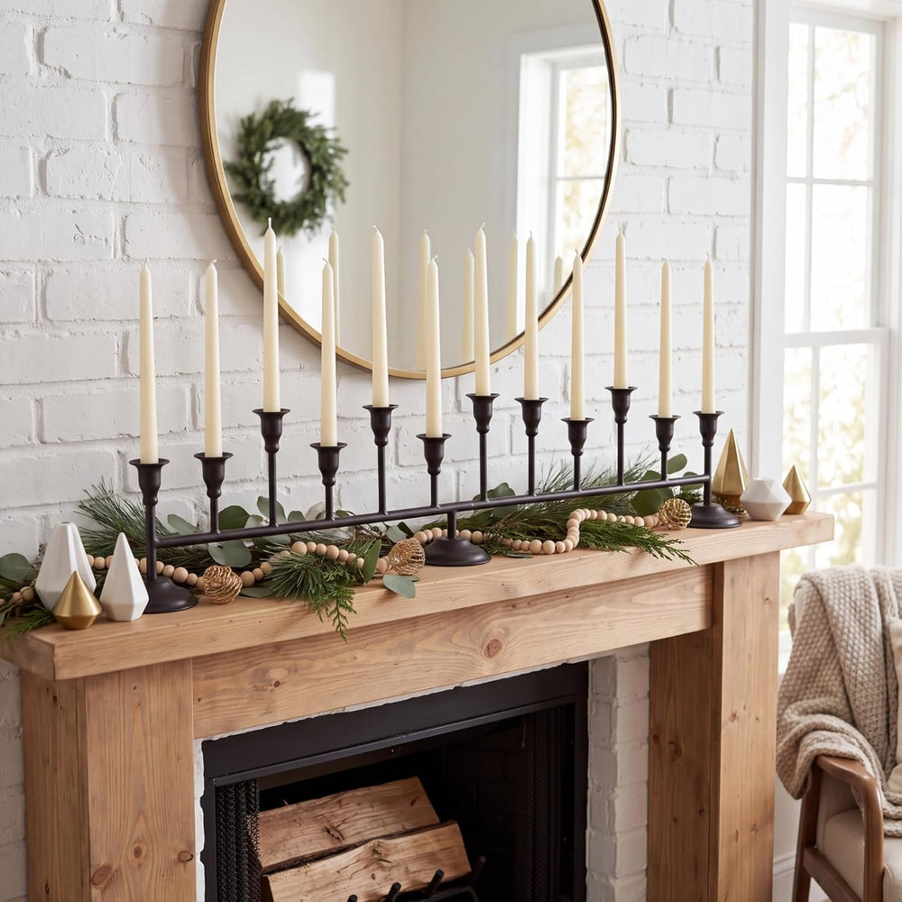 Chengu Black Candelabra 12 Arm Vintage Halloween Candle Holders Centerpiece