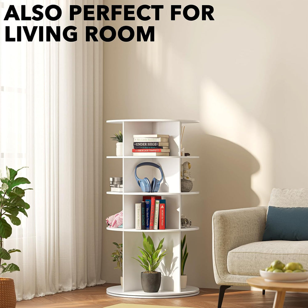 SpaceAid Rotating Shoe Rack 4 Tier Organizer, High Bottom Design Shoe Tower S...