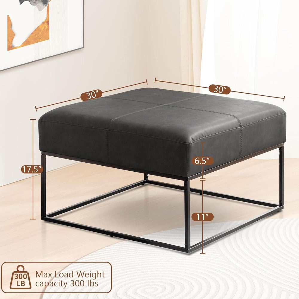 Modern Square Coffee Table, Farmhouse Ottoman for Living Room, Large Vintage ...