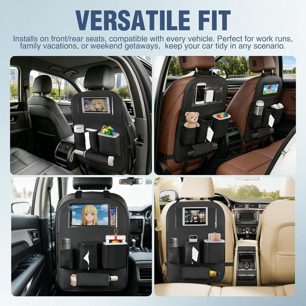 Nilight Car Seat Back Organizer 1PC Black PU Leather Universal