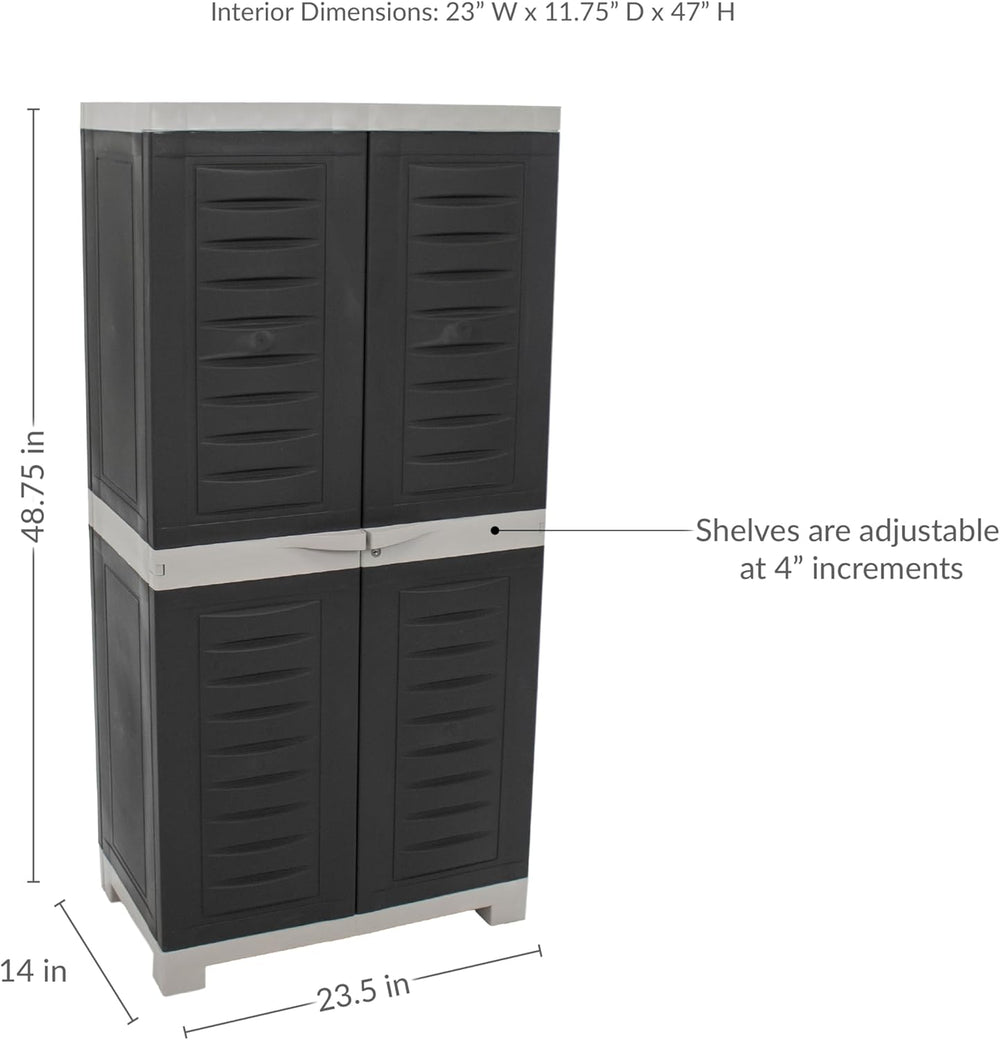 Sunnydaze 48" Garage Storage Cabinet with Locking Doors & Shelves, C...