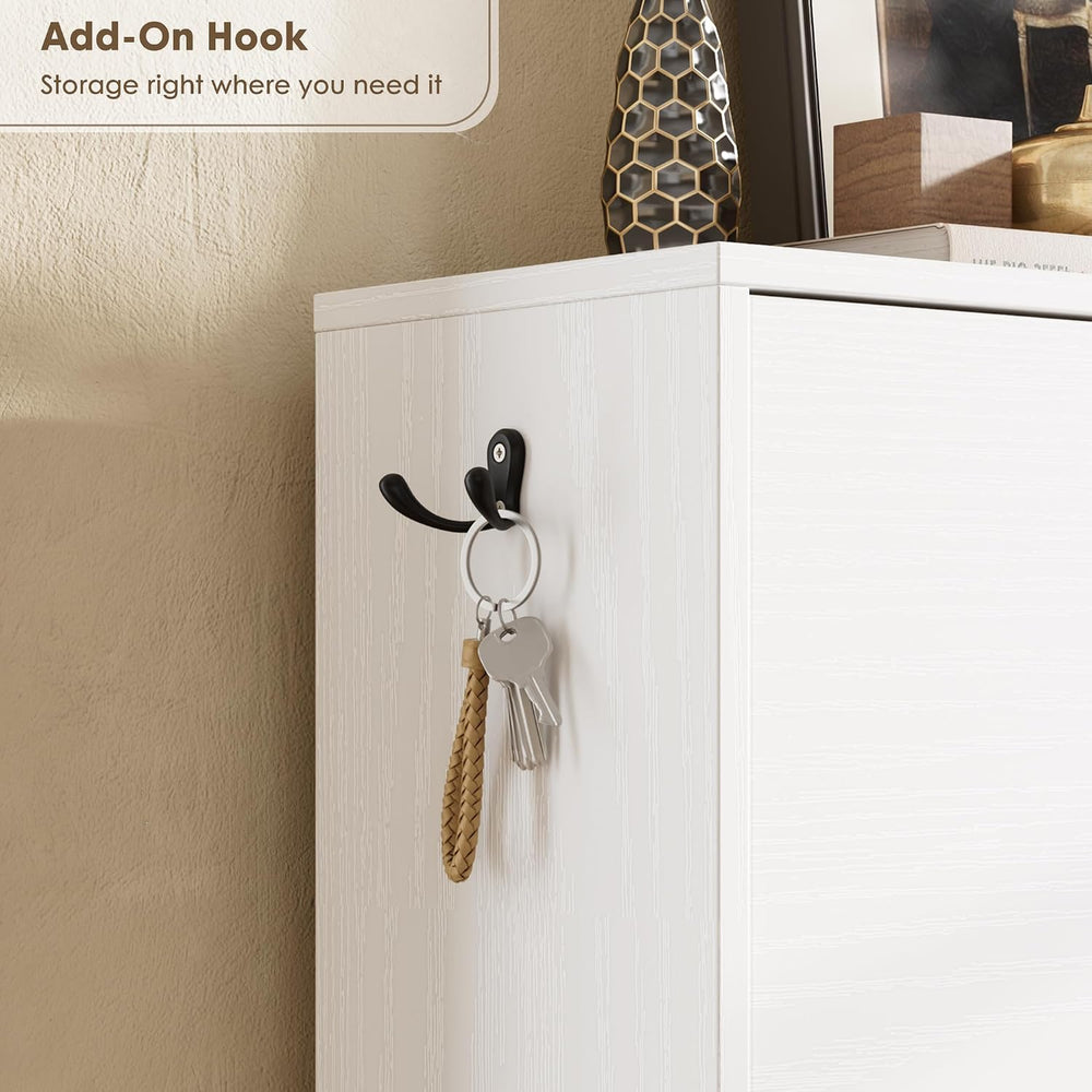 Nicetree Shoe Cabinet with 2 Flip Drawers, Narrow Shoe Organizer Cabinet, Fre...
