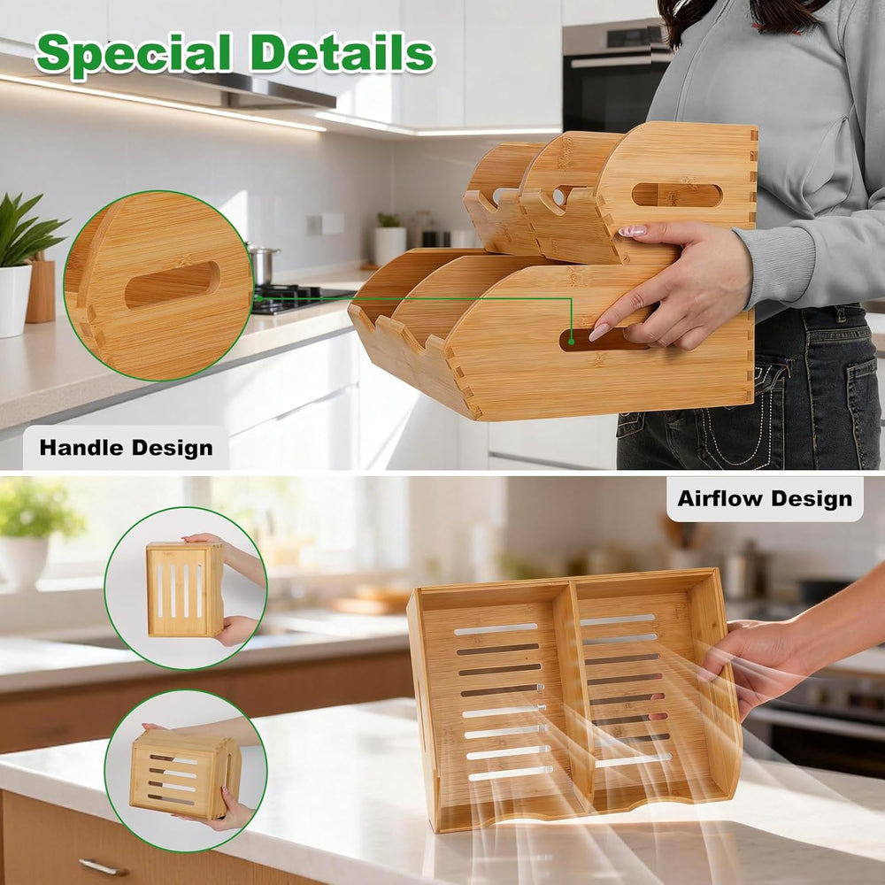 Bamboo Pantry Storage Bins,Fruits and Vegetables Basket