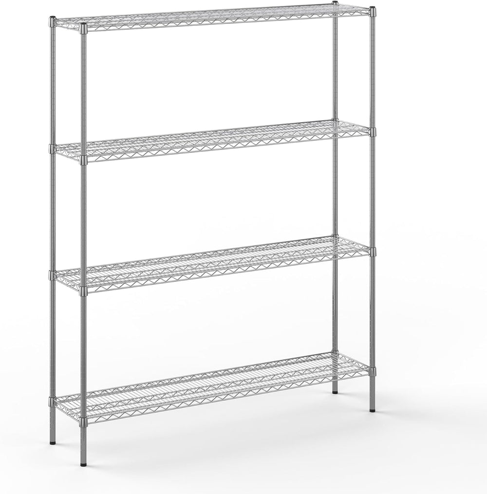 14" Deep x 60" Wide x 74" Height Wire Shelving Kit | 4-Tier | ...