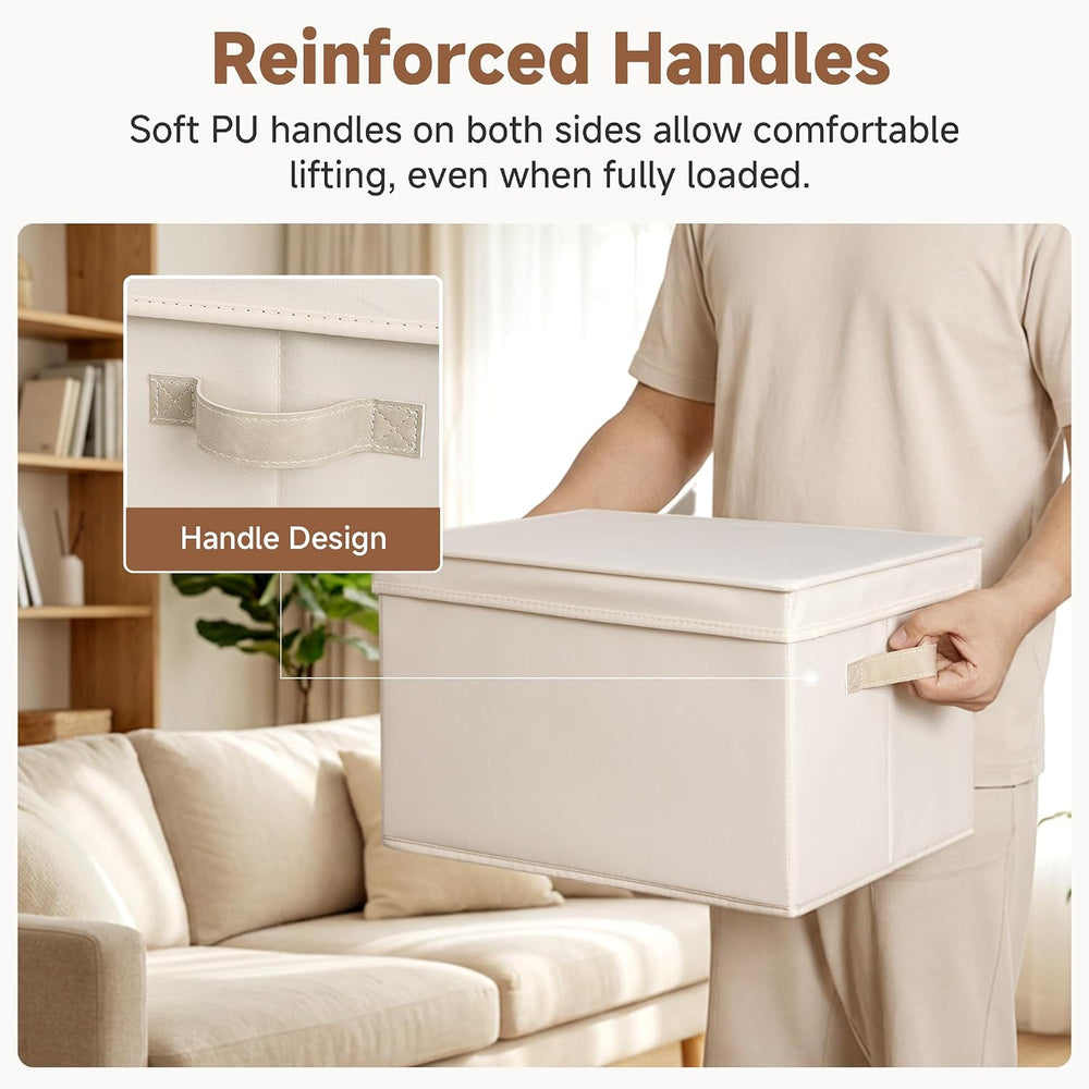 StorageWorks Fabric Storage Bins with Lids, Closet Storage Bins