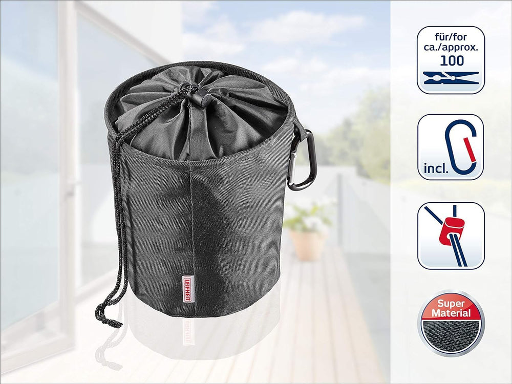 Leifheit Peg Bag, Clothes Peg Holder, for up to 100 Pegs, Clothes Pegs, Fresh...