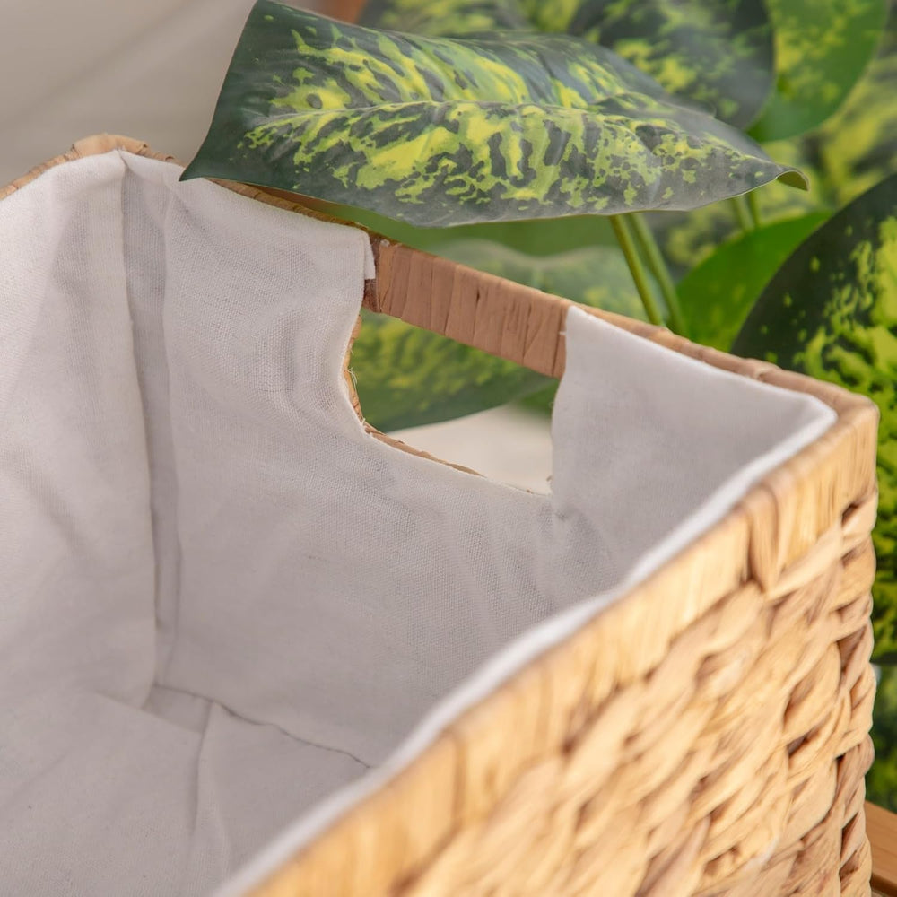 Water Hyacinth Storage Basket for Organizing,Large Wicker Basket Rectangular ...