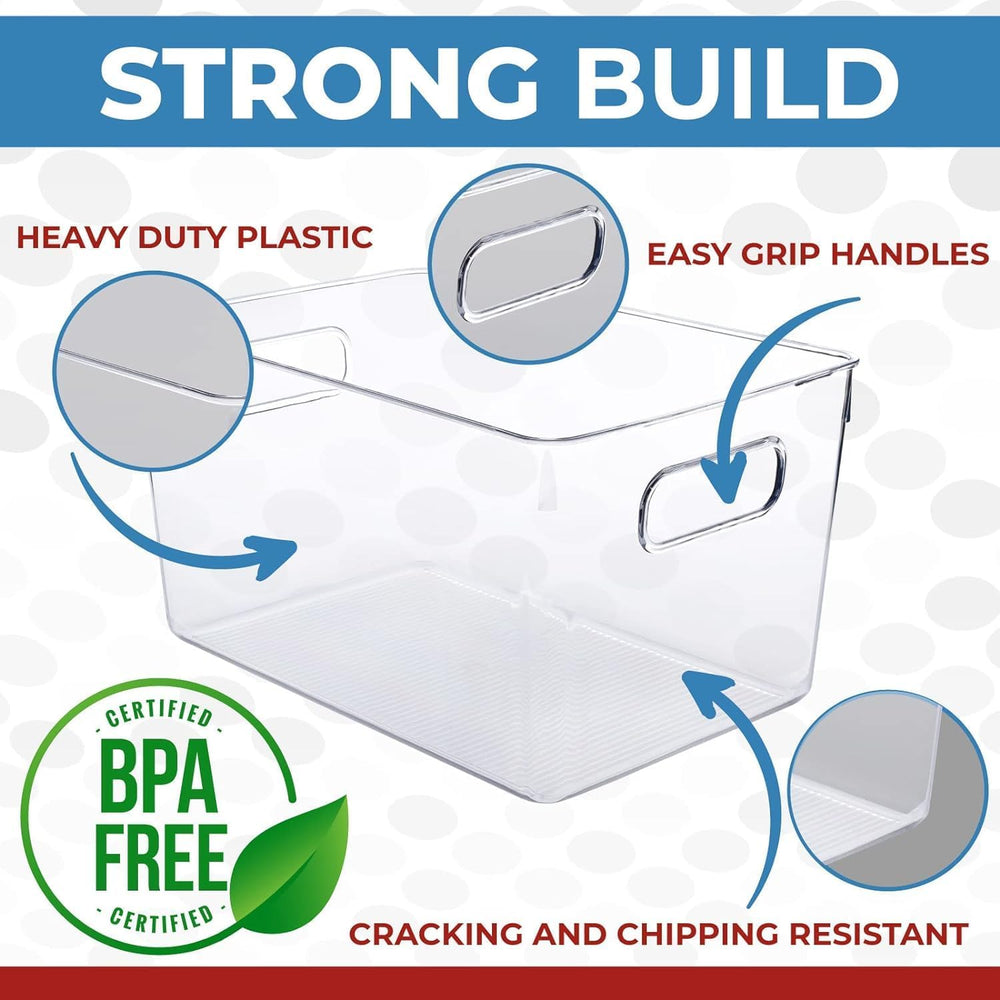 Clear Plastic Stackable Storage Bins with Lids, Pantry Organizers and Storage...