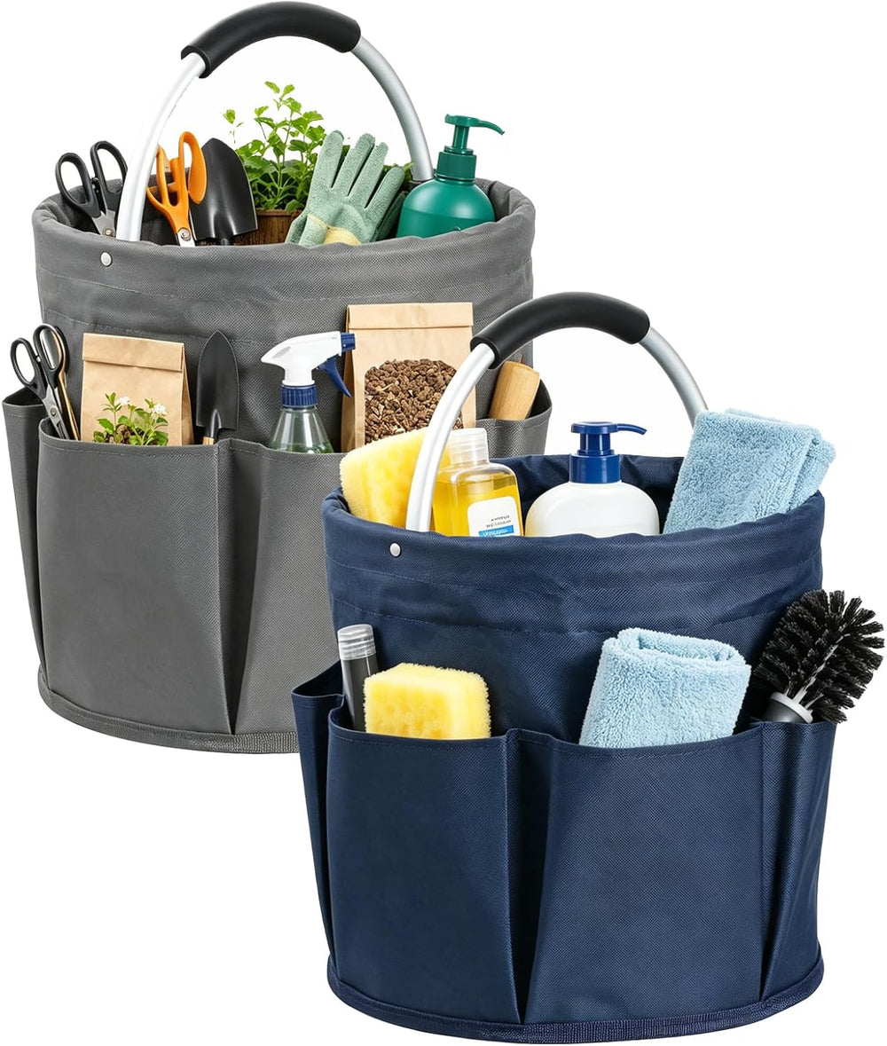 17L Cleaning Caddy for Cleaning Supplies, 2Pieces Portable Garden Tool Bag wi...
