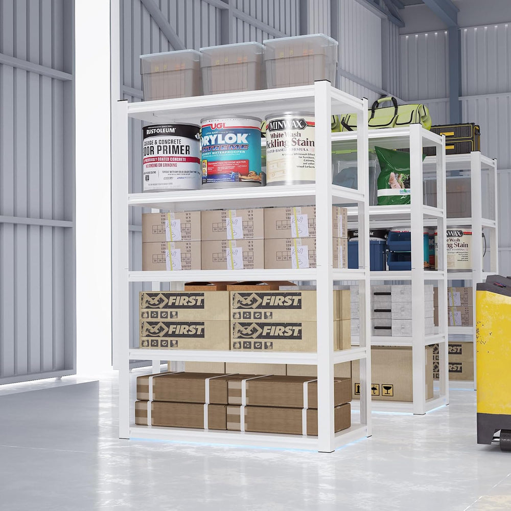 Homdox 72”H Garage Shelving, 1650LBS Heavy Duty Storage Shelves, 5 Tier Adjus...