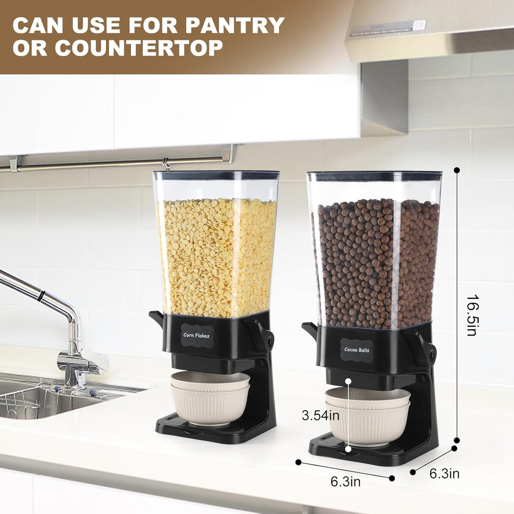Cereal Dispenser Countertop with Cereal Bowls,16 Labels & Pen, Cereal Con...