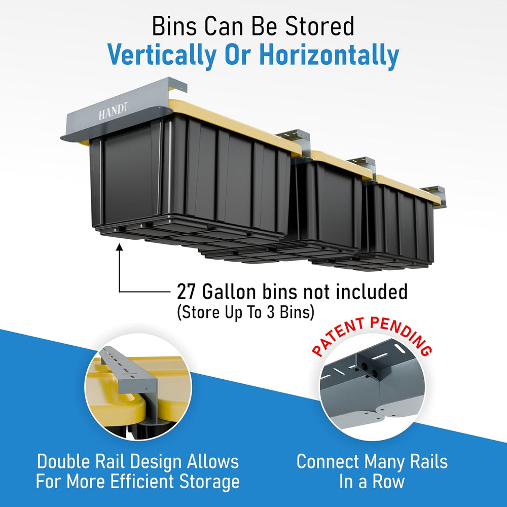 USA Based Overhead Garage Storage Rack, Connectable Heavy Duty Metal Ceiling ...