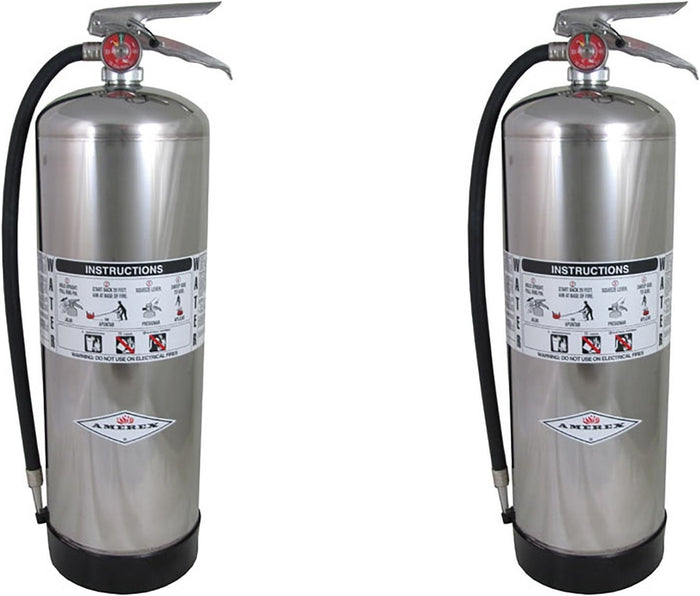 Amerex 240, 2.5 Gallon Water Class A Fire Extinguisher (2 Pack)
