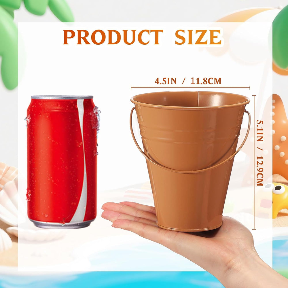 Sadnyy 24 Pack Small Metal Buckets with Handle for Pencil,Morandi
