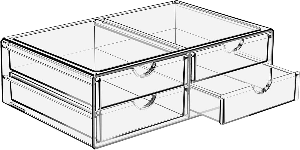 Sorbus Acrylic Drawers, Clear Makeup Organizer for Vanity (4 Drawers)