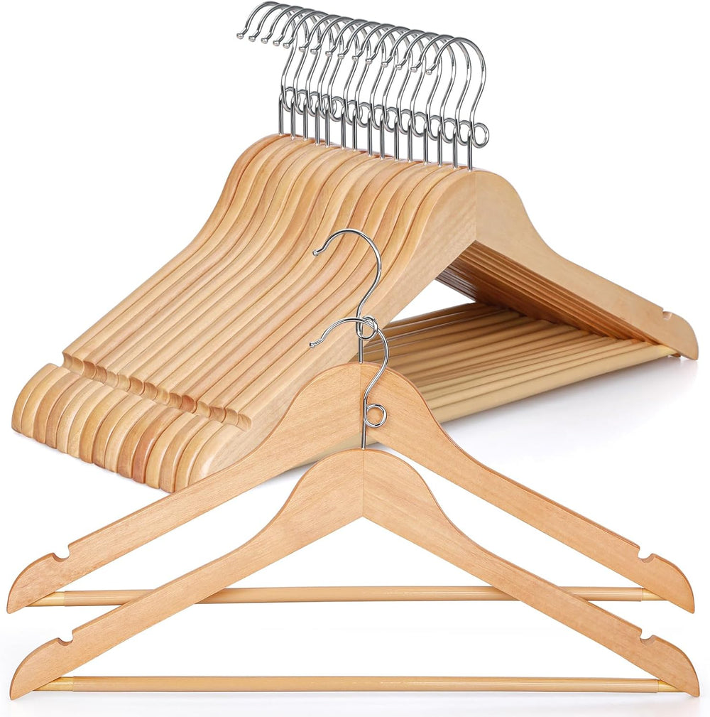 TOPIA HANGER Wooden Hangers 30 Pack, Space Saving Coat Hanger with 360° Swive...