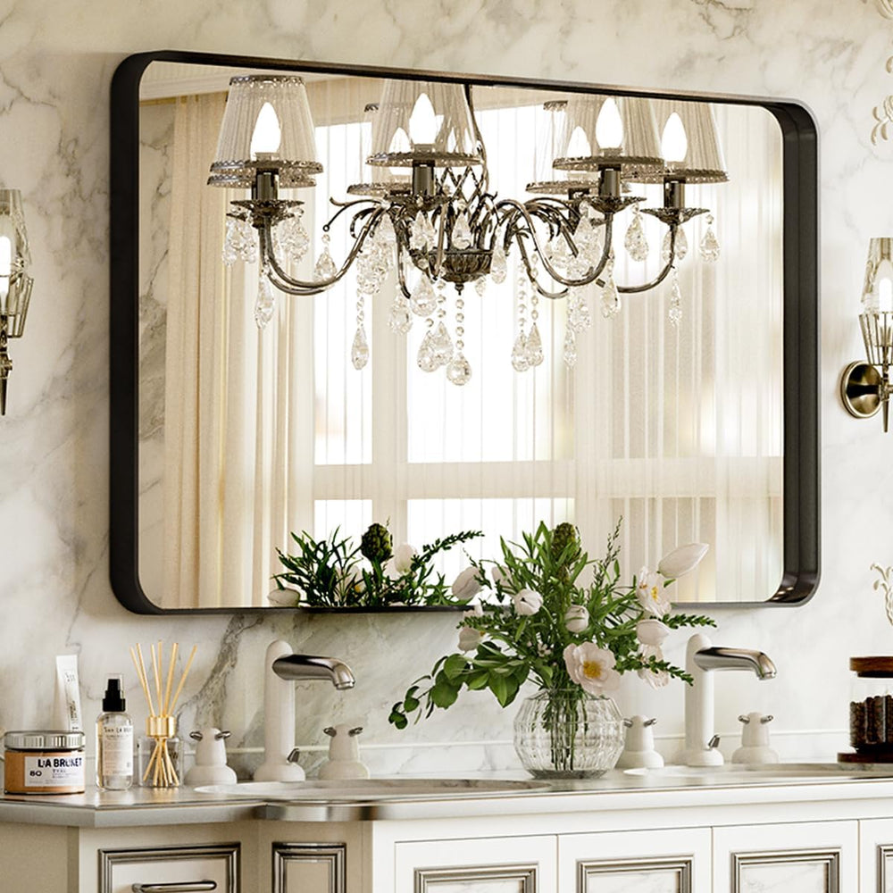 Bathroom Mirror 24"x32", Black Gorgeous Deep Frame Wall Mirror