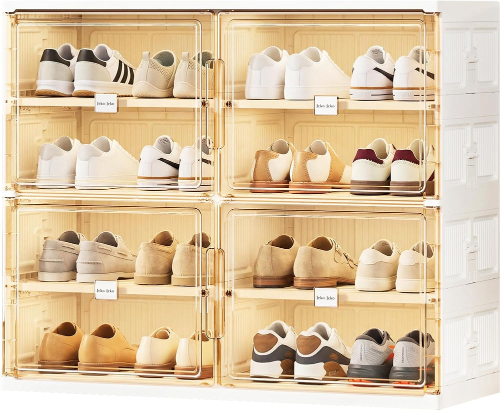 JEKO&JEKO 4 Tiers Foldable Shoe Rack Organizer Cabinet for Closet Entrywa...