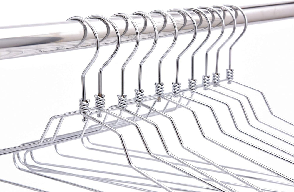 16" Quality Metal Hangers, 30-Pack, Swivel Hook, Stainless Steel Heavy D...