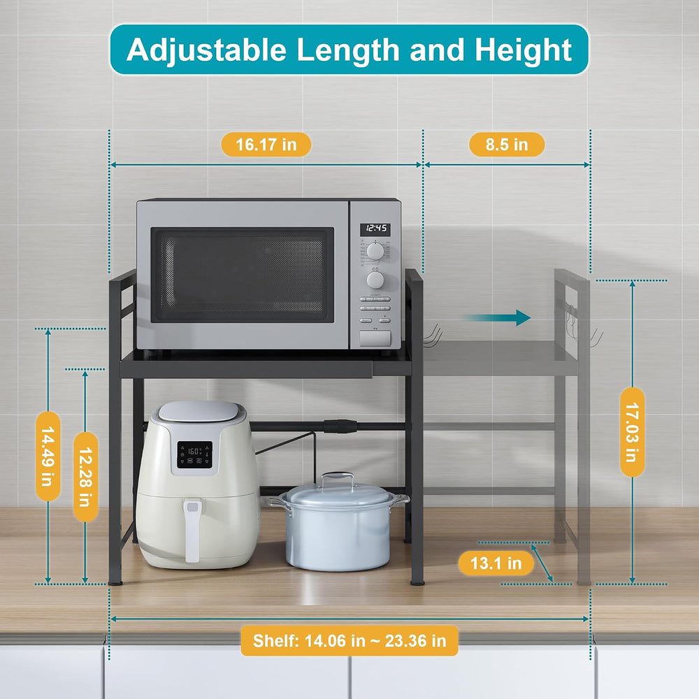 DOLALIKE Microwave Oven Rack, Expandable Microwave Stand Countertop Kitchen U...