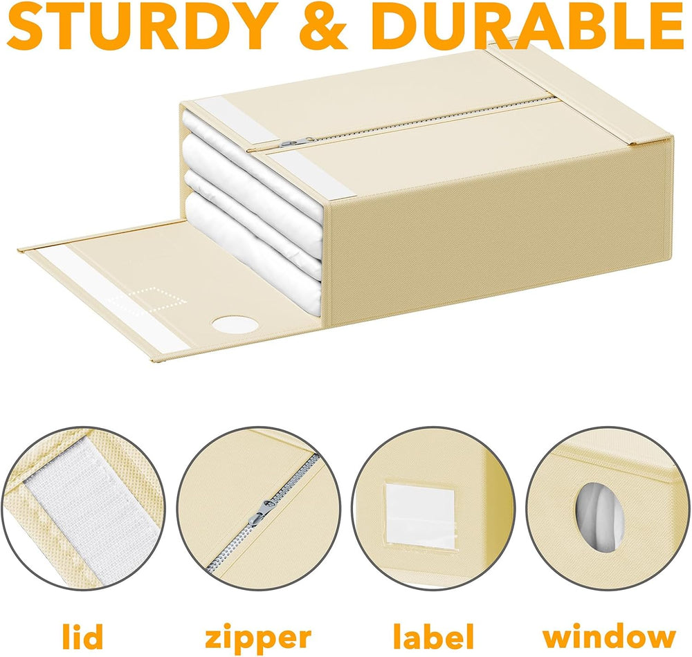 SpaceAid 12 Pack Bed Sheet Organizers and Storage, Foldable Organizer for Lin...