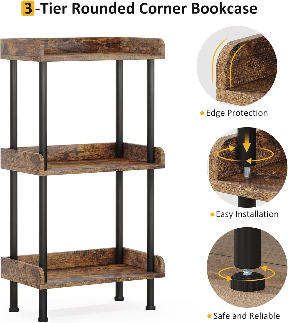 Bookshelf Small Book Shelf 3 Tier Wood Bookcase