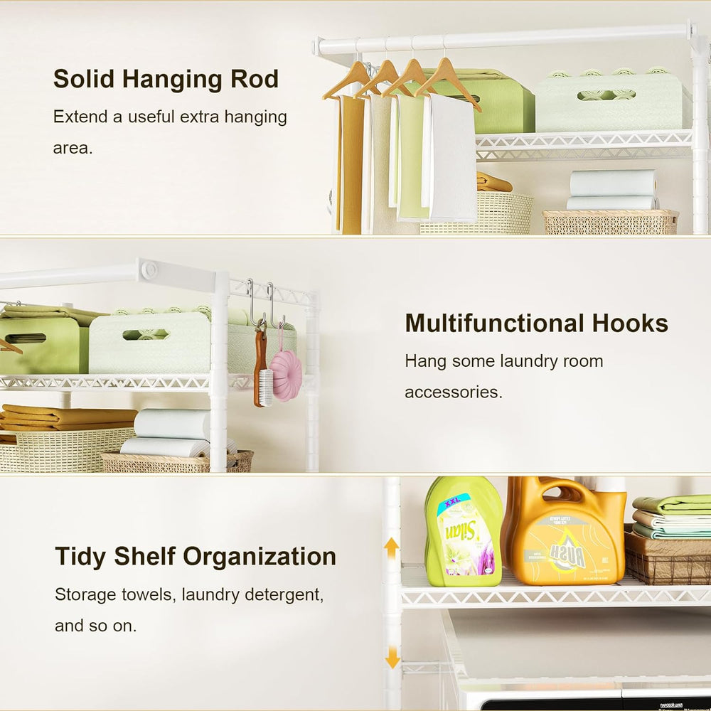 Ulif U11 Over Washer and Dryer Shelves, 3 Tiers Laundry Room Storage and Orga...