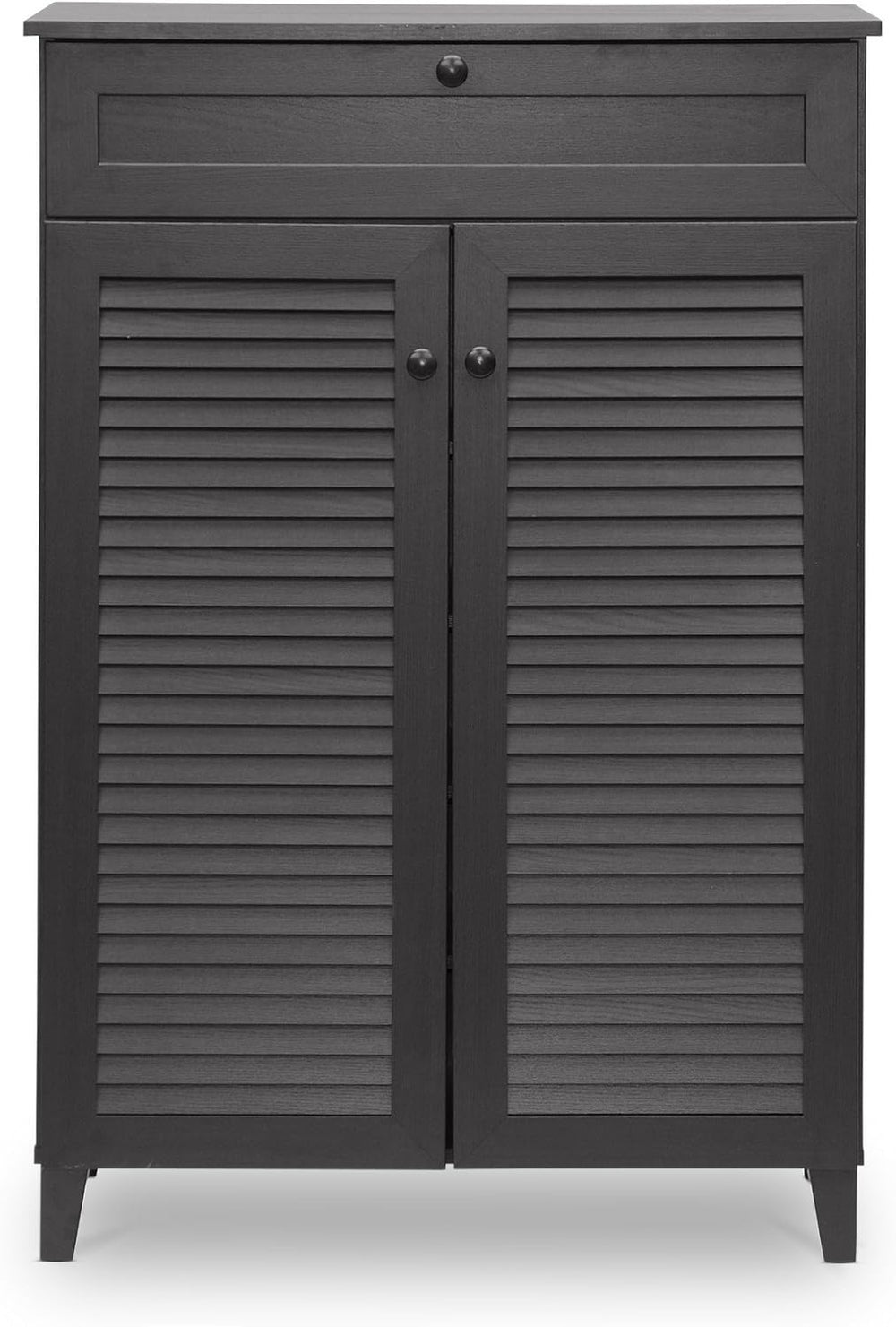 Baxton Studio Harding Shoe-Storage Cabinet, Espresso