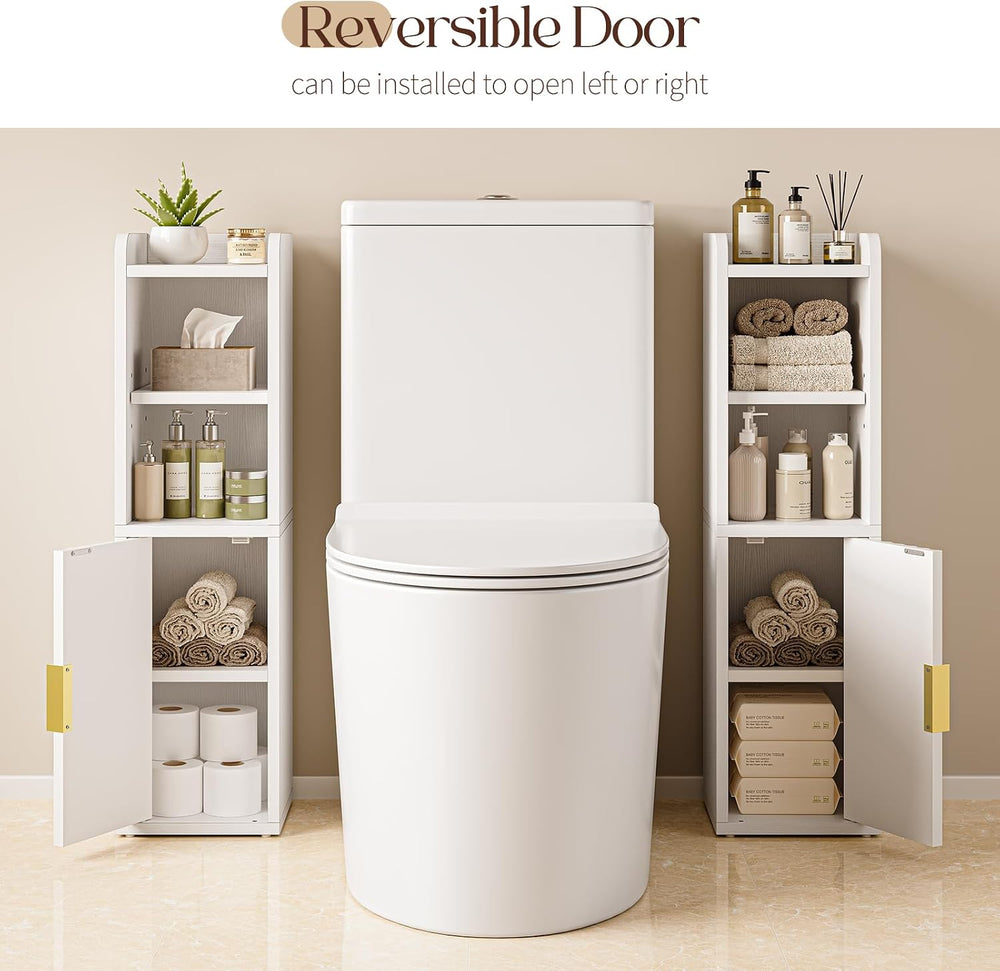Yoobure Fluted Small Bathroom Storage Cabinet, Narrow Toilet Paper Cabinets