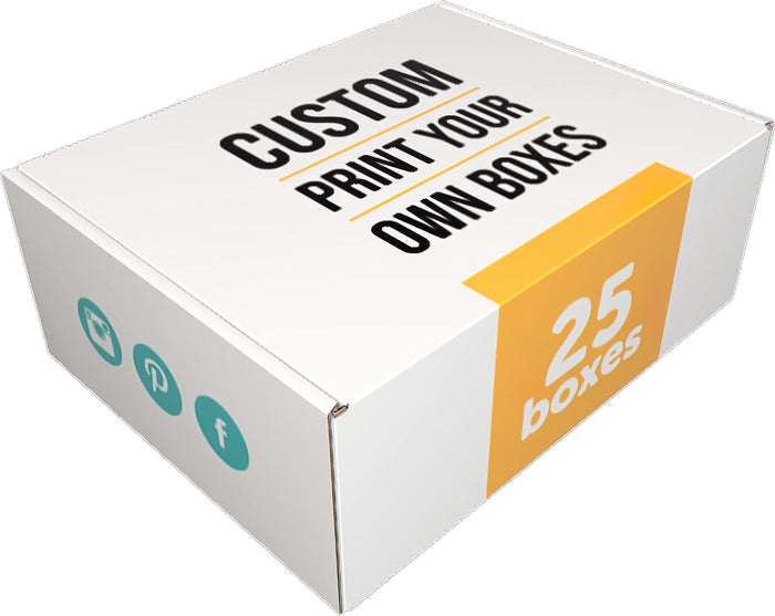 10x8x4 in. Personalized Shipping Boxes (25 Pack) - Custom Printed Outside with Your Logo
