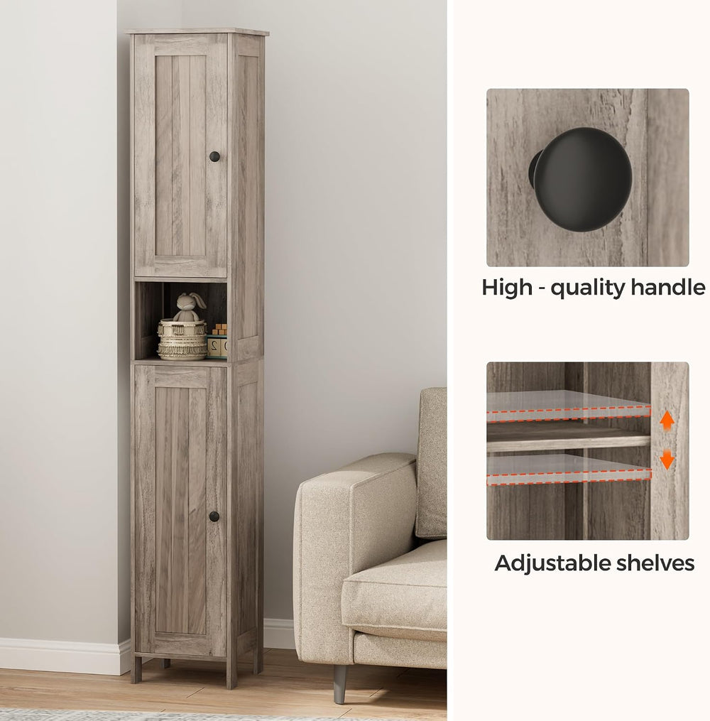 Homleke Tall Bathroom Storage Cabinet with 2 Doors, Slim Bathroom Cabinet