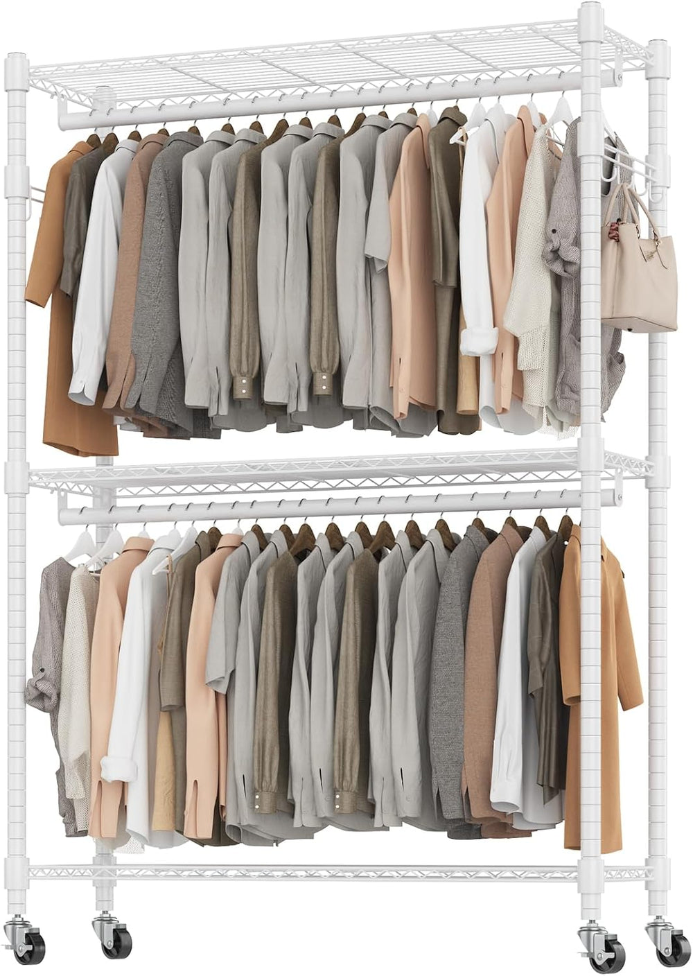 BATHWA Clothes Racks for Hanging Clothes, 25 mm tube Heavy Duty 47.3" W ...