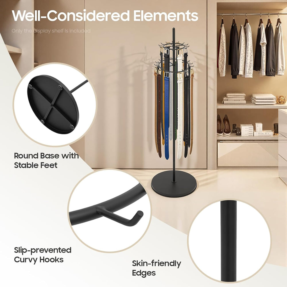 Floor Standing Belt Display Rack, 66in Height Display Stands for Belts